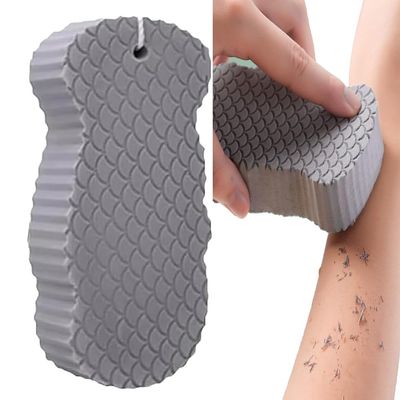 2 Pcs Magic Exfoliating Bath Sponge  3D Soft Shower Sponge for Body, Gentle Exfoliating Scrubber Loofah Alternative, Reusable Skin-Friendly Body Wash Sponge for Adults & Kids (Gray)