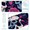 1 Pack Rose Art Skeleton-1245 Elastic Soft Fabric Non-Slip Women's Fashion Headbands - Soft, Wide, and Stylish for All Occasions view 4