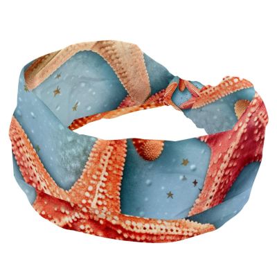 1 Pack Art Starfish-948 Elastic Soft Fabric Non-Slip Women's Fashion Headbands - Soft, Wide, and Stylish for All Occasions