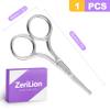 ZeriLion Round Tip Nose Hair Scissors for Eyebrow Facial Hair Mustache Beard Trimming Safety Grooming Scissors for Men and Women Professional Stainless Steel view 2