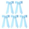 2025 New Hair Bows for Women Girls, Silky Satin Hair Bows Hair Clip Ribbon with Long Tail, Ribbon Bow Tassel Clips For Women Girl Hair Accessories (Blue-5 PCS) view 1