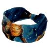 1 Pack Headbands for Women Non Slip Elastic Sports Hair Bands for Women, Soft Cloth Headband for Workout Yoga Fashion Hair Accessories,Art Dinosaur-230 view 1