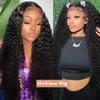 13x6 Deep Wave Lace Front Wigs Human Hair 180% Density Curly Glueless Wigs Wet and Wavy Wigs Pre Plucked for Women 24 Inch view 3