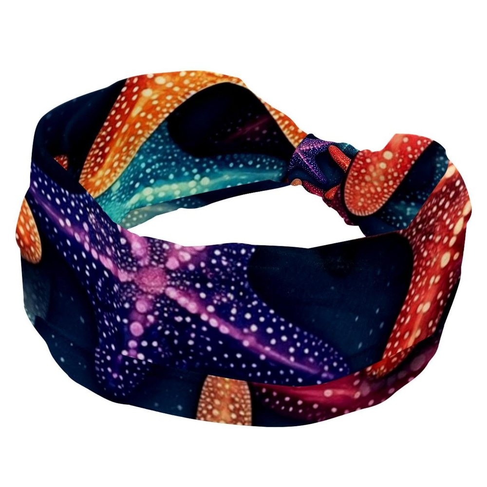 1 Pack Wide Headbands For Women Elastic Headband Art Starfish-952 Head Bands Women's Hair Band Turban Workout Soft Sweat Hairband Accessories