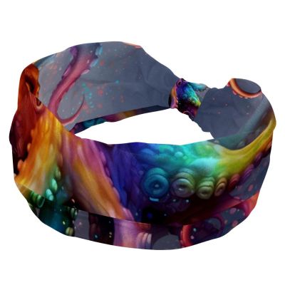 1 Pack Headbands for Women Non Slip Elastic Sports Hair Bands for Women, Soft Cloth Headband for Workout Yoga Fashion Hair Accessories,Octopus Art-1577
