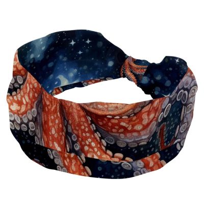 1 Pack Headbands for Women Non Slip Elastic Sports Hair Bands for Women, Soft Cloth Headband for Workout Yoga Fashion Hair Accessories,Octopus Art-1604