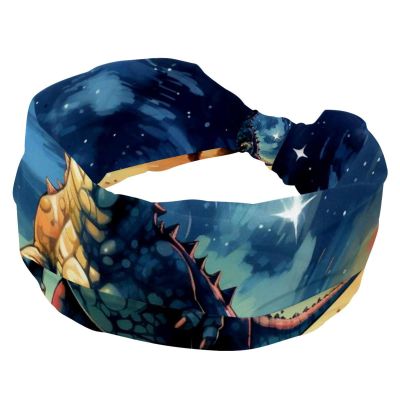 1 Pack Headbands for Women Non Slip Elastic Sports Hair Bands for Women, Soft Cloth Headband for Workout Yoga Fashion Hair Accessories,Colored Dinosaur-212