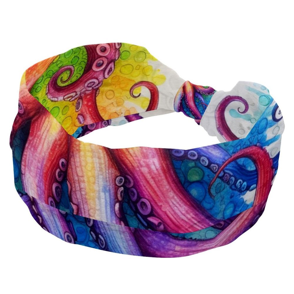 1 Pack Octopus Art-1569 Elastic Soft Fabric Non-Slip Women's Fashion Headbands - Soft, Wide, and Stylish for All Occasions