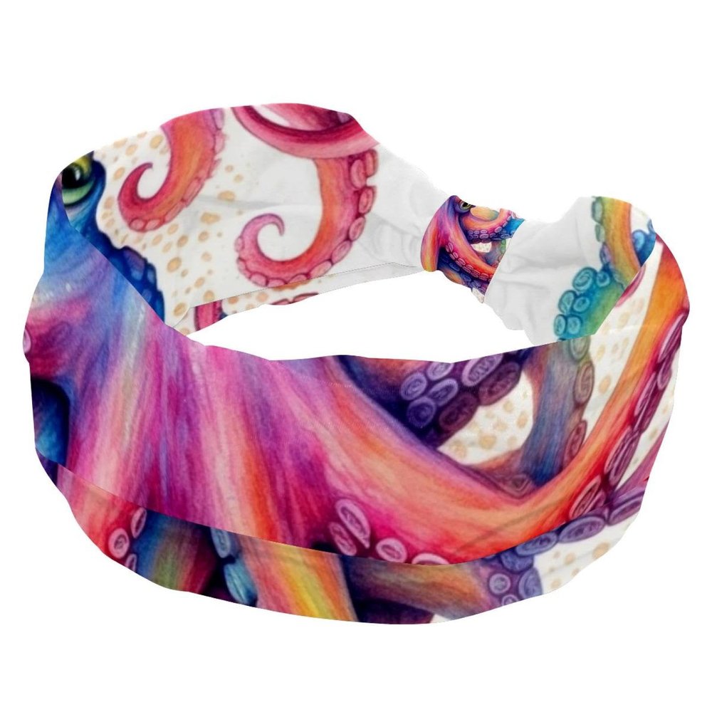 1 Pack Octopus Art-1581 Elastic Soft Fabric Non-Slip Women's Fashion Headbands - Soft, Wide, and Stylish for All Occasions