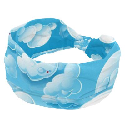 1 Pack Wide Headbands For Women Elastic Headband Cartoon Cloud-10 Head Bands Women's Hair Band Turban Workout Soft Sweat Hairband Accessories