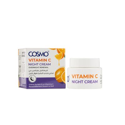 CD COSMO DESIGNS Vitamin C Night Cream 50ml | 1.76 fl.oz, Orange, Hydrates & Brighten, Reduce Sign Of Aging & Dark Spot, For All Skin Type, Brighter, Glowing, Skin Care for Unisex