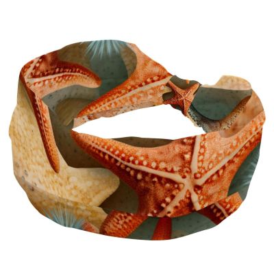 1 Pack Art Starfish-960 Elastic Soft Fabric Non-Slip Women's Fashion Headbands - Soft, Wide, and Stylish for All Occasions