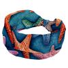 1 Pack Art Starfish-957 Elastic Soft Fabric Non-Slip Women's Fashion Headbands - Soft, Wide, and Stylish for All Occasions view 1