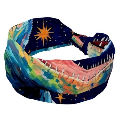 1 Pack Colored Dinosaur-219 Elastic Soft Fabric Non-Slip Women's Fashion Headbands - Soft, Wide, and Stylish for All Occasions