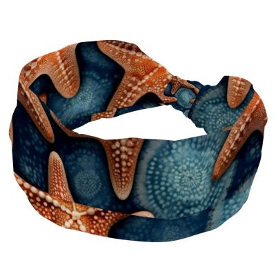 1 Pack Art Starfish-963 Elastic Soft Fabric Non-Slip Women's Fashion Headbands - Soft, Wide, and Stylish for All Occasions