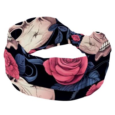 1 Pack Wide Headbands For Women Elastic Headband Rose Art Skeleton-1240 Head Bands Women's Hair Band Turban Workout Soft Sweat Hairband Accessories