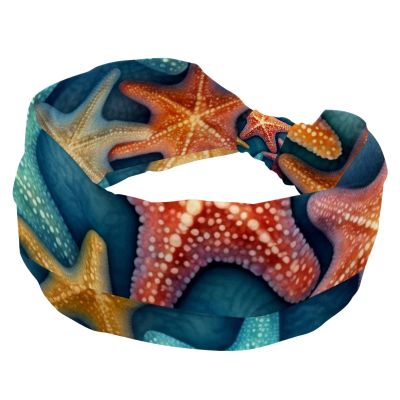 1 Pack Wide Headbands For Women Elastic Headband Art Starfish-955 Head Bands Women's Hair Band Turban Workout Soft Sweat Hairband Accessories