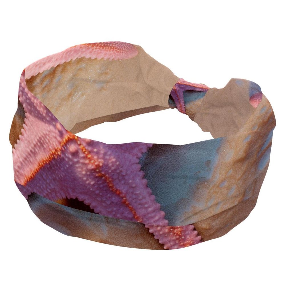 1 Pack Headbands for Women Non Slip Elastic Sports Hair Bands for Women, Soft Cloth Headband for Workout Yoga Fashion Hair Accessories,Art Starfish-995