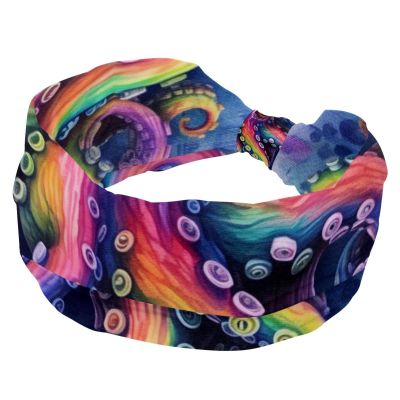1 Pack Headbands for Women Non Slip Elastic Sports Hair Bands for Women, Soft Cloth Headband for Workout Yoga Fashion Hair Accessories,Octopus Art-1583