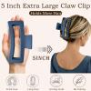5 Inch XL Jumbo Claw Clips for Thick and Long Hair, 4-Pack Oversized Matte Rectangle Hair Clips for Women, Strong Hold Non-Slip Jaw Clips, Dark Shades view 2
