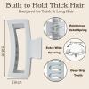5 Inch XL Jumbo Claw Clips for Thick and Long Hair, 4-Pack Oversized Matte Rectangle Hair Clips for Women, Strong Hold Non-Slip Jaw Clips, Dark Shades view 3