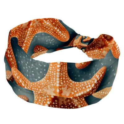 1 Pack Art Starfish-954 Elastic Soft Fabric Non-Slip Women's Fashion Headbands - Soft, Wide, and Stylish for All Occasions