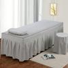 RJYYYDS 4-Piece Art Massage Table Sheet Skirt Set - 4-Piece Beauty Bedspread High-end Cotton and Linen Solid Color Simple Beauty Salon European Style Massage Bedspread Green-80 * 190cm view 4