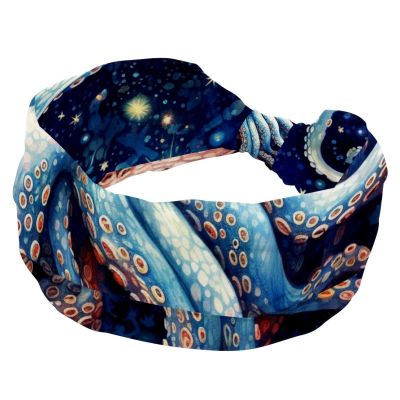 1 Pack Wide Headbands For Women Elastic Headband Octopus Art-1597 Head Bands Women's Hair Band Turban Workout Soft Sweat Hairband Accessories