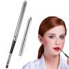 2 Pcs Retractable Lip Makeup Brushes for Lipstick Lip Gloss Portable Lips Brush Applicator Silver Professional Lipstick Brush with Cap Flat Lips Liner Pencil Brushes Travel Lipliner Brushs view 1