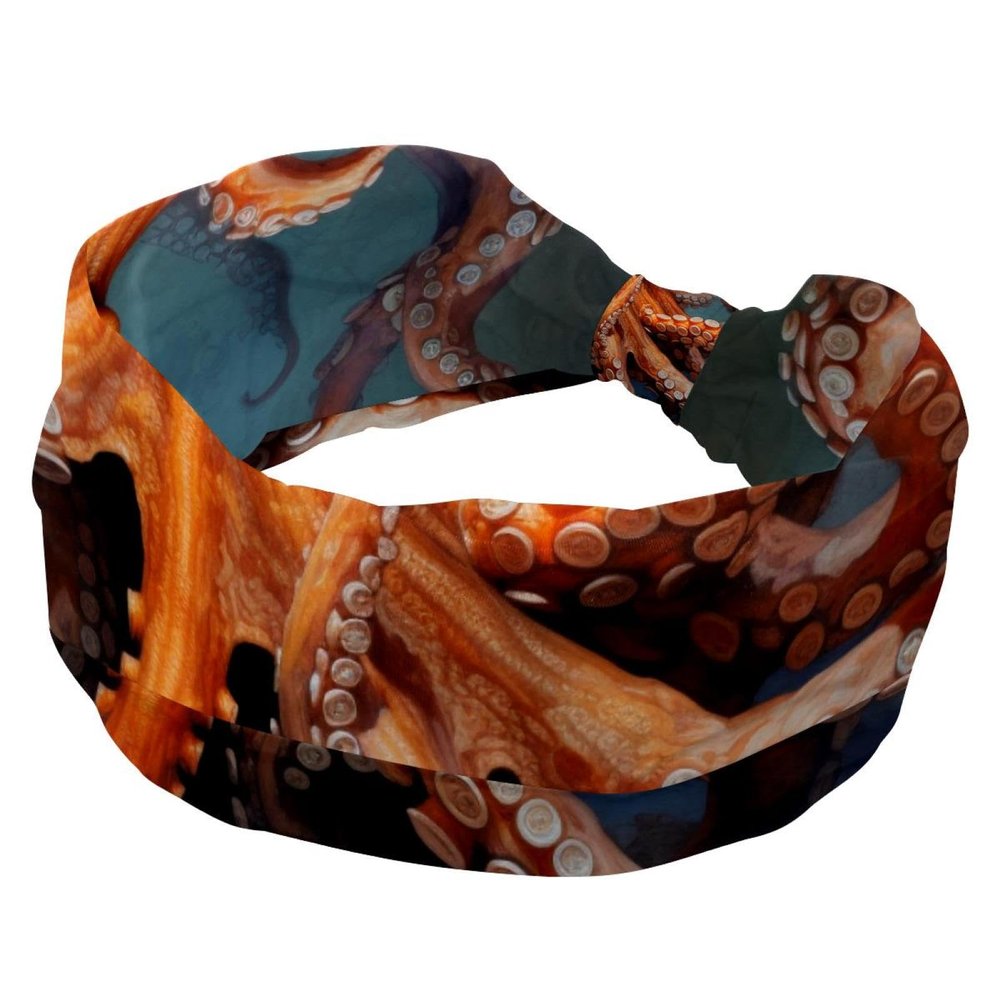 1 Pack Wide Headbands For Women Elastic Headband Octopus Art-1555 Head Bands Women's Hair Band Turban Workout Soft Sweat Hairband Accessories