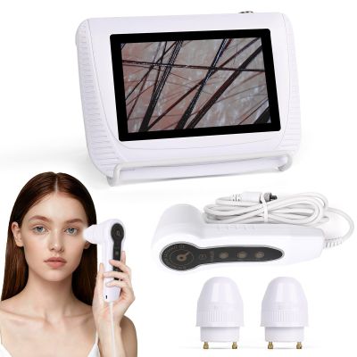Scalp and Skin Analysis Machine, 5 Inch Digital Scalp Camera with 50x/200x Lenses, Rechargeable Skin Health Detection Use for Home, Spa and Salon