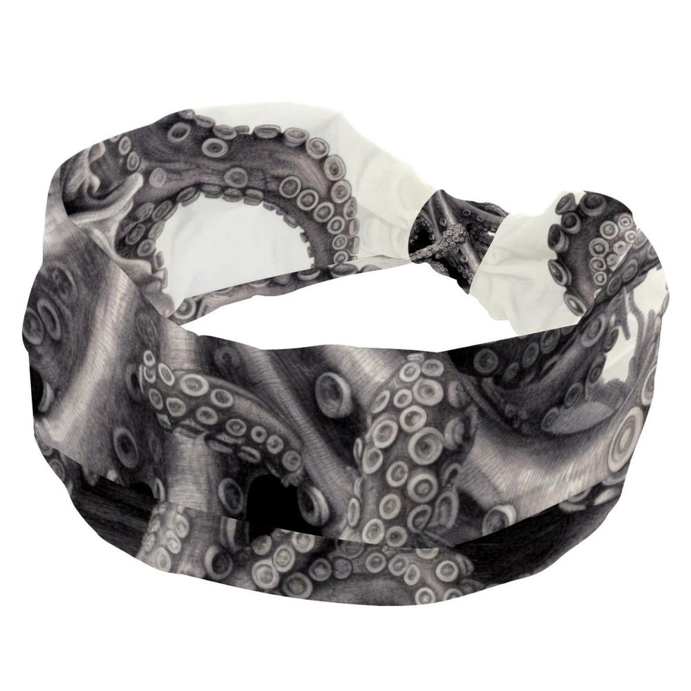 1 Pack Octopus Art-1554 Elastic Soft Fabric Non-Slip Women's Fashion Headbands - Soft, Wide, and Stylish for All Occasions