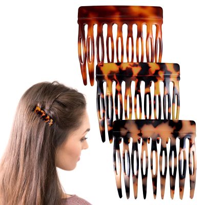 6Pcs Hair Side Combs for Women Fine Thin Hair Small French Side Hairs Comb Clips for Women Decorative Tortoise Shell French Twist Hairs Up-Do Styling Wedding Dating Accessories(Tortoise, Leopard)