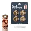 FRASAM 4-Pack Facial Rose Gold Gen 2 Replacement Heads for Flawless Hair Remover Generation 2, 18K Gold Double Blades view 1