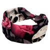 1 Pack Rose Art Skeleton-1239 Elastic Soft Fabric Non-Slip Women's Fashion Headbands - Soft, Wide, and Stylish for All Occasions view 1