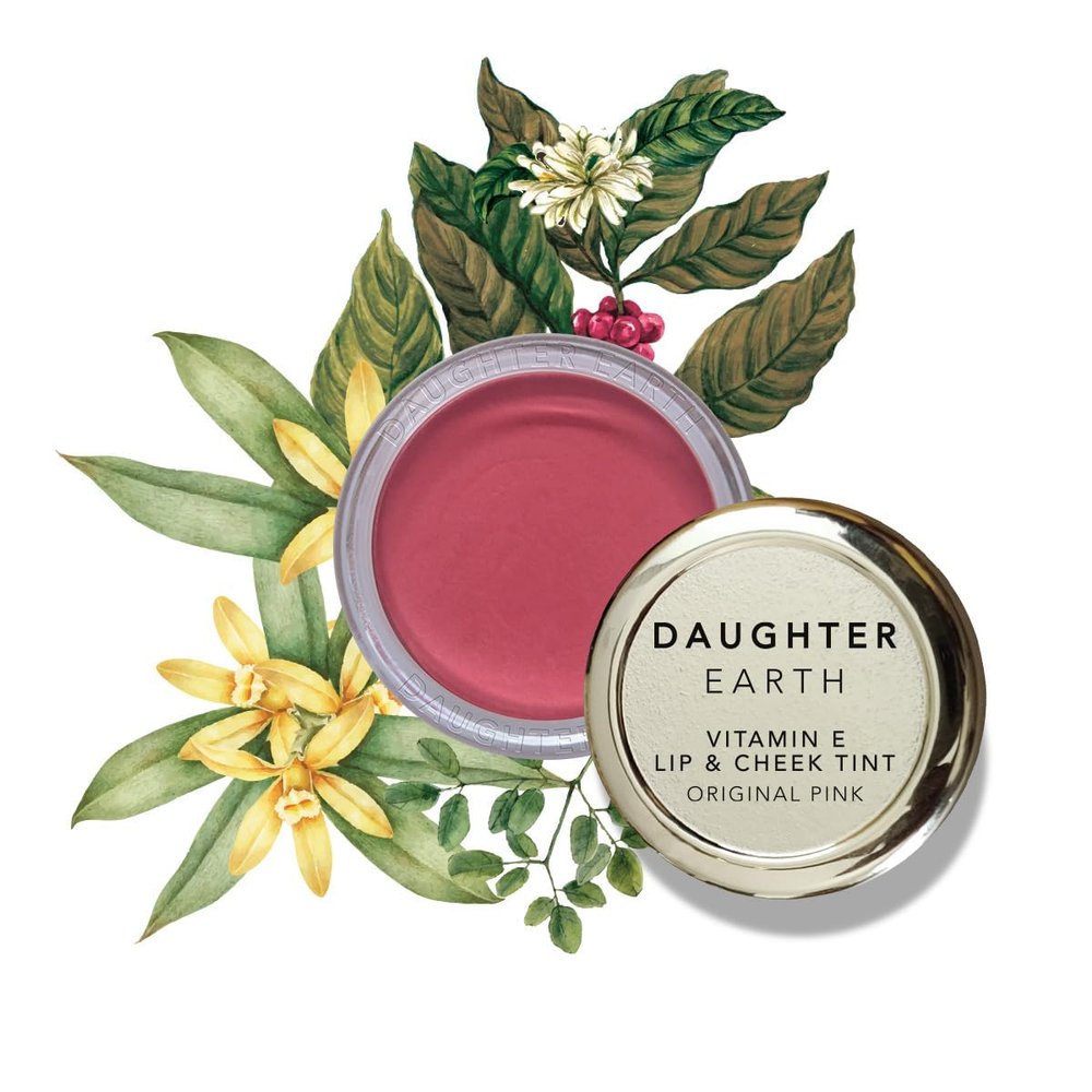 DAUGH.TER. EARTH Vegan Lip and Cheek Tint | Matte Natural Blush for Women | Lip Tint with Vitamin E | Nourishing Cheek Tint - Original Pink