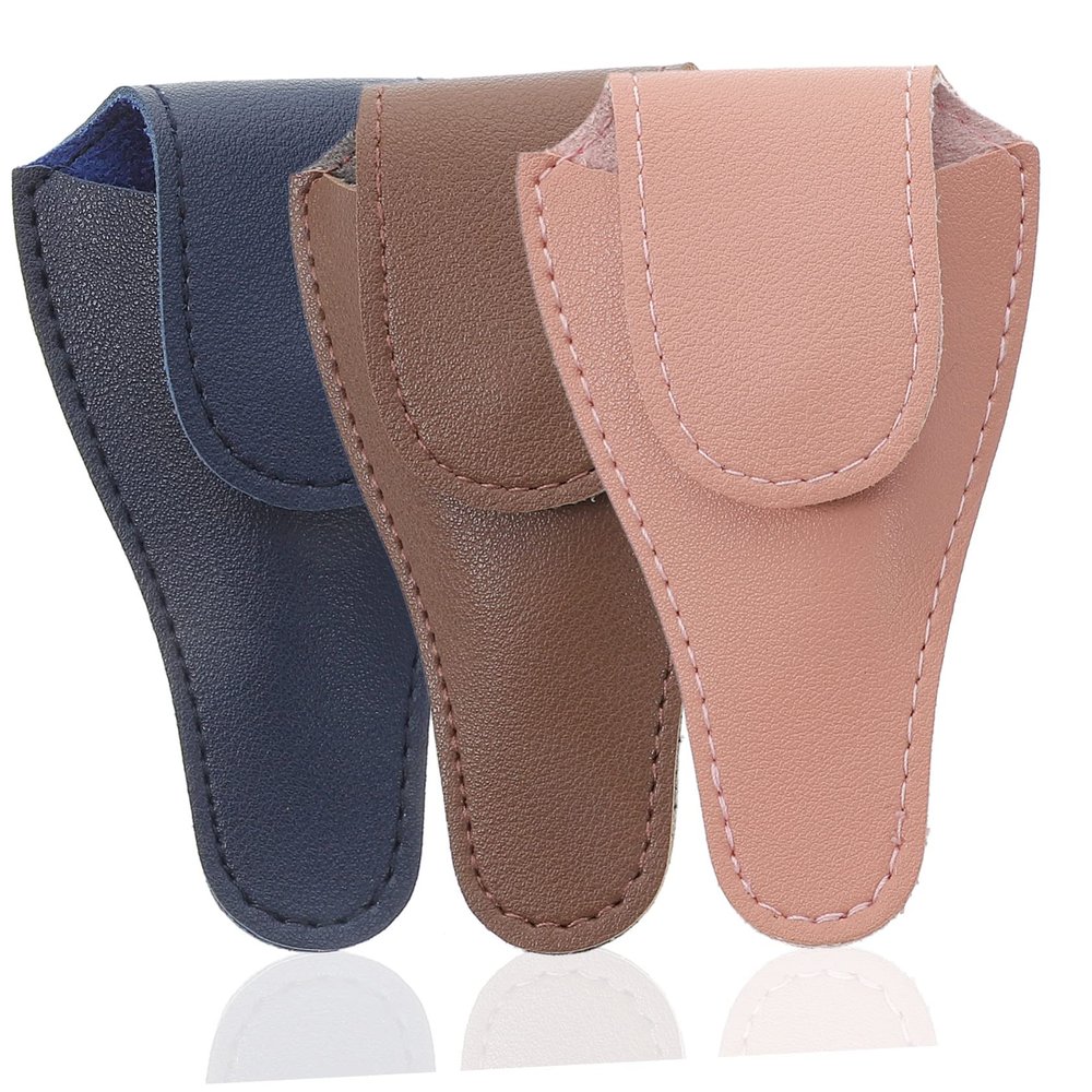Baluue 3pcs Nail Scissor Pouch Premium PU Cuticle Scissor Storage Holder Protective Case for Manicure Pedicure Grooming Tools Keep Scissors Scratch and Dirt