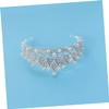 NOLITOY Pearl Wedding Crown Hairband for Bride and Bridesmaids Elegant Bridal Tiara Hair Decor for Wedding Prom Party Delicate Crystal Pearl Headpiece Accessory view 2