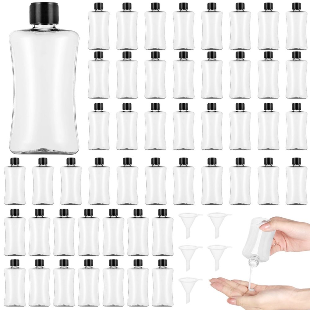 100 Ml Clear Plastic Travel Size Containers, Portable Leak Proof Squeeze Bottles Refillable Empty For Liquid Lotion Shampoo, 50 Pcs Travel Bottles With Flip Cap