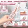 Floranurture 2 in 1 Women Electric Shaver Dual Head Bikini Trimmer for Women IPX7 Waterproof Wet & Dry Use Body Hair Trimmer and Facial Hair Remover Body Shaver for Bikini Underarm Leg Arm Body Face view 4