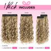 Flvaco Curly Clip In Hair Extensions, 4PCS 16 Inch Light Brown Extensions Clip Ins Lace Weft Short Curly Invisible Natural Hairpieces for Women view 4