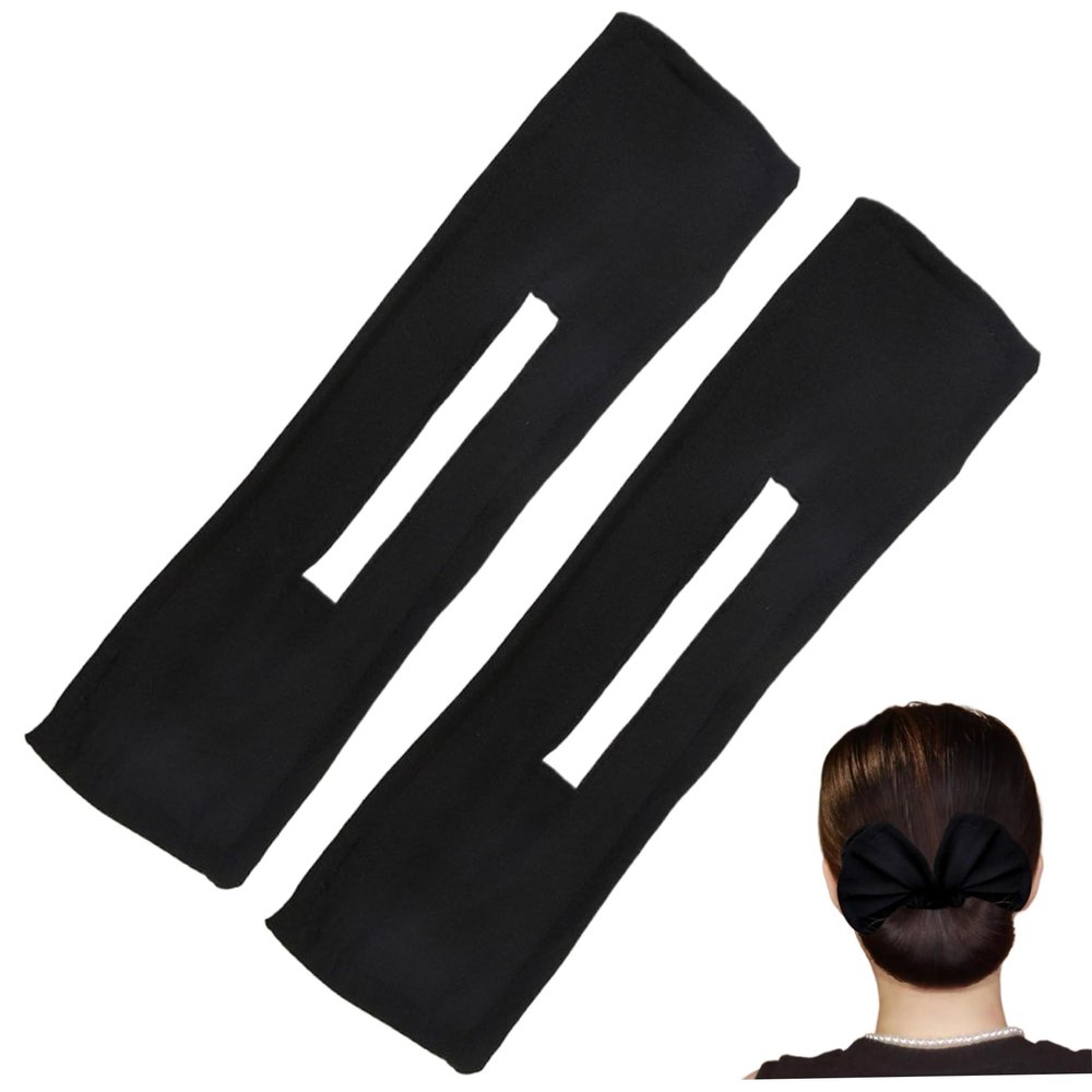 Bun Maker For Long Hair, Hair Bun Maker 2Pcs Roller Simple Braid for Women French Hairstyle Deft Accessories for Long Thick Black