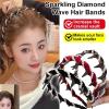 2025 New Retro High Skull Pearl Headband Set, High Cranium Headband for Women, Anti-Slip Reversible Head Band with Teeth, Elegant Braided Pearls Headbands for Wedding, Party or Daily Wear(6PCS B) view 3