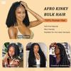 Afro Kinkys Bulk Human Hair 22 Inch for Braiding Afro Kinky-Curly Human Hair Bulk For Mini Twist, Repair Locs Hair Bulk Human Braiding Hair for Micro Dreadlocs Extensions(1B,35g/pack) view 2