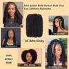 Afro Kinkys Bulk Human Hair 22 Inch for Braiding Afro Kinky-Curly Human Hair Bulk For Mini Twist, Repair Locs Hair Bulk Human Braiding Hair for Micro Dreadlocs Extensions(1B,35g/pack) view 4