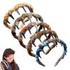 2025 New Retro High Skull Pearl Headband Set, High Cranium Headband for Women, Anti-Slip Reversible Head Band with Teeth, Elegant Braided Pearls Headbands for Wedding, Party or Daily Wear(5PCS) view 1