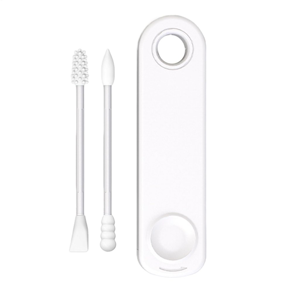Reusable Ear Swabs - Washable Silicone Swab, Portable Cleaner | Sustainable Eco Friendly Convenient Tool, Ear Cleaning Swabs with Travel Case Holder for Makeup Hygiene Personal Care Bathroom Kit