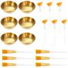 18-Piece Facial Beauty Kit, Golden Facial Bowls, Fan Brushes, Flat Brushes, Stainless Steel & Plastic, for Salon and Home Use view 1