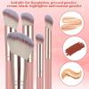 5Pcs Angled Foundation Concealer Contour Brush Set, Multifunction Makeup Brushes Angled Contour Brush Dense Under Eye Nose Concealer Brushes 170S,270S 370S for Blending Setting Concealing Buffing view 3