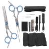12pcs Professional Hair Cutting Scissors Kit with Stainless Steel Shears, Cape, Clips and Combs Set for Hairdressers and Home Use view 1